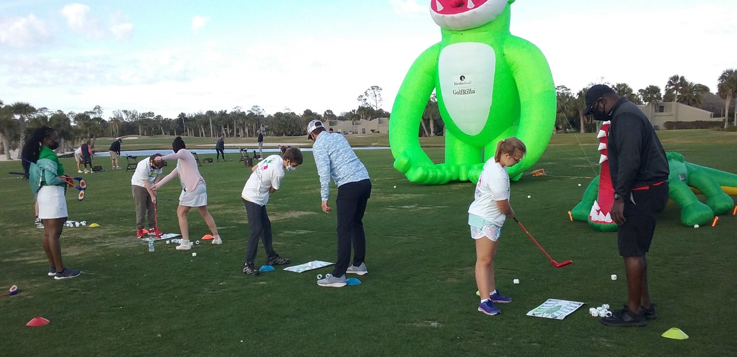 Twenty-six children and youth between the ages of eight and 18 demonstrated their golfing skills during the Tesori Family Foundation All-Star Kids Clinic on March 10.
